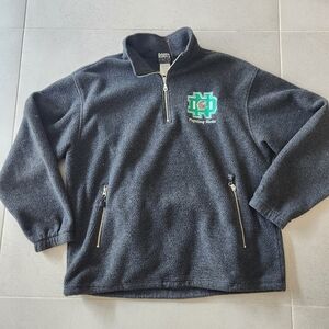 Roots Vintage North Daktota Fighting Sioux Gray Quarter-Zip Pullover Large